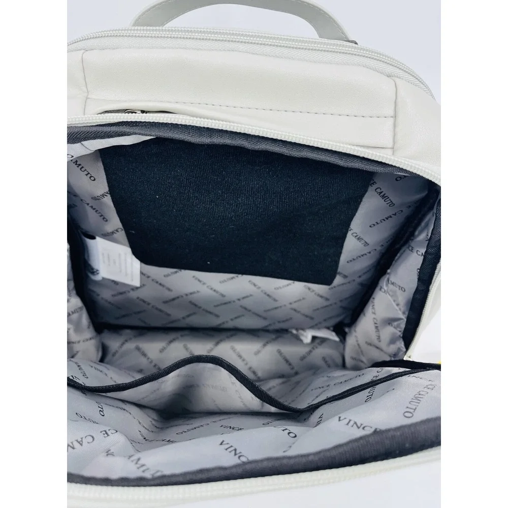 Vince Camuto Addison Gray Quilted Puffy Backpack Faux Leather
